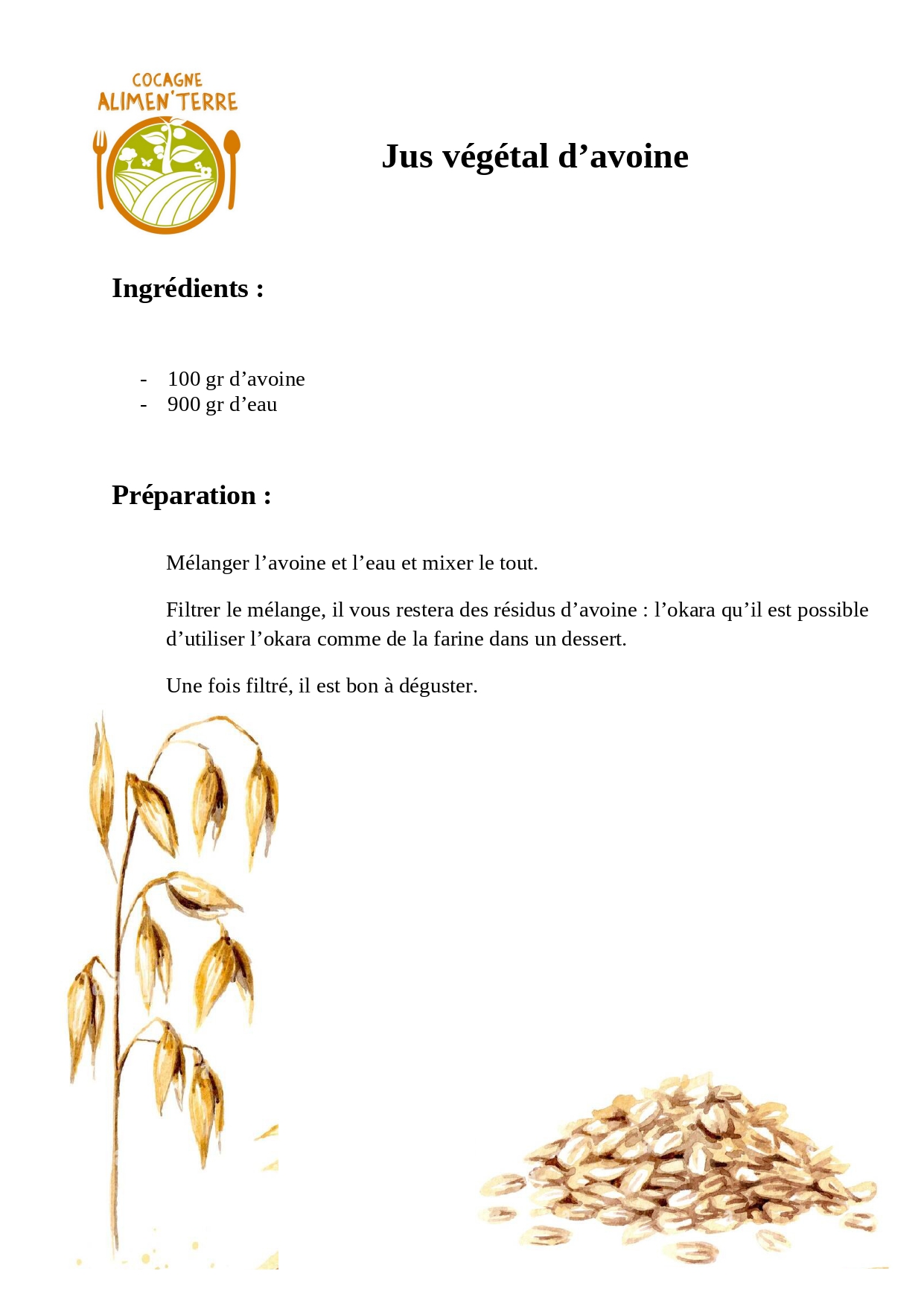 Jus végétal d’avoine